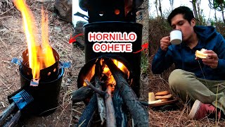 ASÍ CONSTRUÍ un HORNILLO DE LEÑA para CAMPING desde CERO  ROCKET STOVE [upl. by Onirefes]