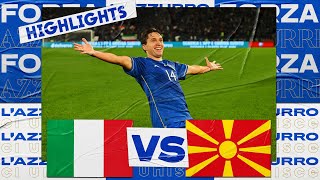 Highlights ItaliaMacedonia del Nord 52  Qualificazioni EURO 2024 [upl. by Beitnes]