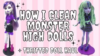 How I Clean Monster High Dolls  Mini Doll Haul [upl. by Sylvia577]