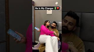 He Is My Charger 🔋❤️ rajatswati comedy funny love couplegoals rajatreal ytshorts [upl. by Losse]