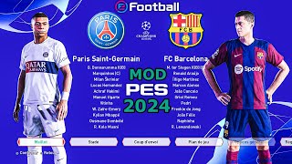 PSG vs FC Barcelona PES 2024 Champions League Mode 4K HDR MOD [upl. by Nitsraek]