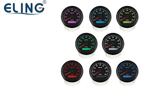 ELING 85mm GPS Speedometer Odometer 080kmh with 7 Colors Backlights 12V 24V for Truck ATV UTV Boat [upl. by Halimeda277]