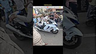 Police Reaction On Super Bike Suzuki Hayabusa 😨shorts bike rider police hayabusa reaction h2 [upl. by Eelitan]