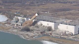 Smoke stacks toppled at Ontario coal plant Daily Planet [upl. by Bolger33]