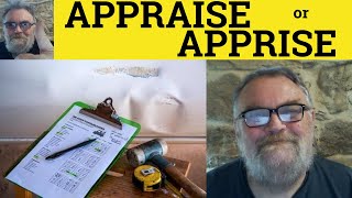 🔵 Appraise Meaning  Apprise Defined Appraise or Apprise Difference  Appraise Apprise  ESL [upl. by Nikral]