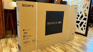 Sony X90J 4K TV Detailed Review with Local Dimming amp Brightness Test  Sony X90J Unboxing [upl. by Dilisio]