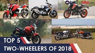 Top 5 TwoWheelers Of 2018  NDTV carandbike [upl. by Engelbert]