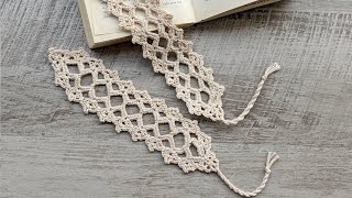 Crochet Lace Bookmark  How to Crochet a Bookmark [upl. by Aidnahs]