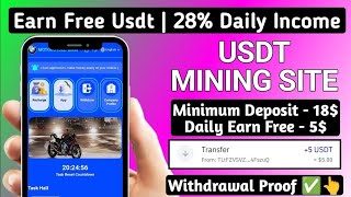 New Usdt mining side  Usdt earning site  TRX Usdt mining aap  Usdt investment site [upl. by Abil363]