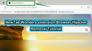 How to Remove NewTab Wonders extension [upl. by Naryk]