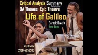 The life of Galileo Bertolt Brecht Critical Analysis  Summary Themes Questions Ans  Bhutta Academe [upl. by Ebonee238]