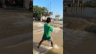 A Village Man throw cast net on stream water  Nimitt Fishing Video Ep74 shorts fishing outdoors [upl. by Karney]