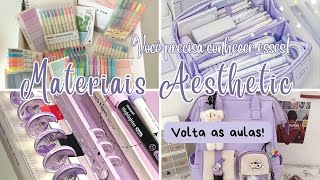 MATERIAL ESCOLAR AESTHETIC 2024 ITENS PAPELARIA para VOLTA ÀS AULAS [upl. by Hurlow474]