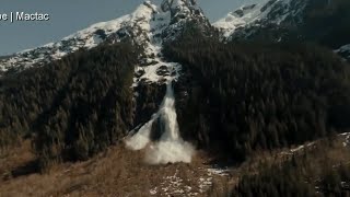 Moment of massive avalanche in British Columbia captured on drone camera [upl. by Darcie]