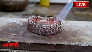 How to design a beautiful silver bracelet 🔥🔨 silver gold viral jewellry video jewelry [upl. by Adianes]