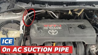 Car AC Suction Pipe Freezes Quickly Fix  Toyota Corolla 2010 [upl. by Tracie]