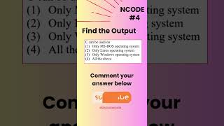 NCODE 8  Find the output  Comment your Solution series decode coding knowcode programming [upl. by Warder859]