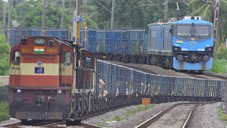 Beautiful CURVING FREIGHT Trains at MPS  Powerful Diesel vs Powerful Electric  Indian Railways [upl. by Teevens]