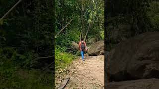 Climb the mountain to see the waterfall cambodia india indonesia kampongspeu [upl. by Avner]