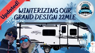 A StepbyStep Guide to Winterize a Grand Design 22 MLE Travel Trailer [upl. by Gabbert]