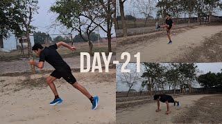 Running and bodyweight workout  Day21  running athlete fitness workout [upl. by Aicirtap]