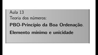 Teoria dos números Aula 13 [upl. by Godart]