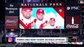 Nationals OF Parra uses Baby Shark as walkup music [upl. by Oeht]