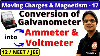 Moving Charges amp Magnetism 17 Conversion of Galvanometer into Ammeter and Voltmeter For 12NEETJEE [upl. by Achorn]