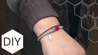 DIY sieraden maken met Kralenhoekje  armbandensetje van kralen en leer [upl. by Burrell]