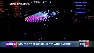 Night 1 of BLINK kicks off with parade and drone show [upl. by Bound79]