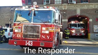 FDNY ENGINE 294  TILLER 143 RESPONS TO A FIRE [upl. by Morvin]