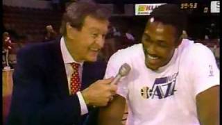 Chick Hearn with Karl Malone 122687 [upl. by Eseilenna]