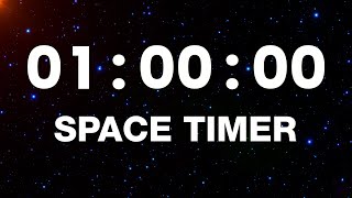 1 hour timer in SPACE DESIGN 🪐 One hour countdown with alarm  timeless [upl. by Ecnesse]