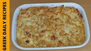 Σουφλέ ζυμαρικών με διάφορα τυριά  Pasta soufflé with various cheeses Greek daily recipes [upl. by Namas]