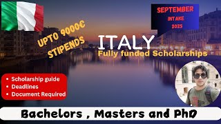 Italy Fully Funded scholarship  Complete guide  Italy Intake 2025 italyscholarship studyinitaly [upl. by Damaris]