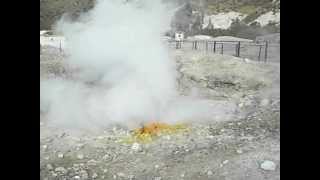 Fumarole is like a smoking chimney Pozzuoli di Solfatara Italy [upl. by Aynnat368]