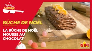 Bûche de Noël 2021 au chocolat  la recette facile 🎅 [upl. by Aneehsak]