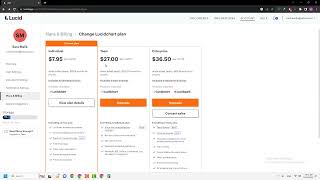 Lucidchart Prices plans for Individual Team and Enterprises [upl. by Necila]