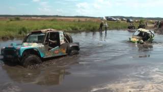 BRESLAU Rally 2013  SS05 Drawsko  Rescueing Car and SSV in same time from mud [upl. by Suoicerpal277]