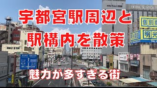 【宇都宮駅周辺を散策】北関東最大の都市・宇都宮駅の駅構内や駅周辺のご紹介！Walking Around Utsunomiya city [upl. by Mcleod]