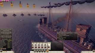 Rome 2  Heavy Tower Octeres vs Ballista Quinqueremes [upl. by Fairlie]