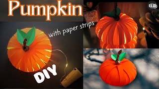 DIY Paper Pumpkin For Halloween Decorations Easy Technique  Easy Halloween craft  Pumpkin craft [upl. by Yniffit]