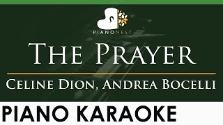 Celine Dion Andrea Bocelli  The Prayer  LOWER Key Piano Karaoke Instrumental [upl. by Naneek990]