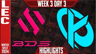 BDS vs KC Highlights  LEC Winter 2024 Week 3 Day 3  Team BDS vs Karmine Corp [upl. by Maddock119]