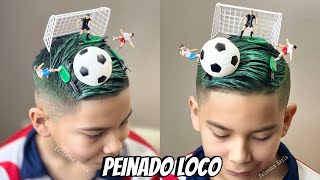 PEINADO LOCO 🤪  PEINADOS LOCOS ⚽️ PARA NIÑOS 🤪 [upl. by Kile]