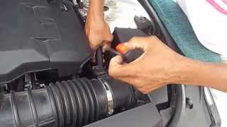 Changing Engine Air Filter on a 2011 Cadillac CTS Coupe for hearing impaired [upl. by Esir125]