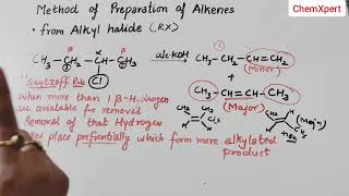 Methods of Preparation Of Alkene  Class 11 Chemistry Chapter 13 Hydrocarbons NCERT CBSE [upl. by Surbeck]