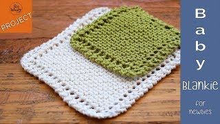 How to knit a Baby Blanket for Beginners step by step  So Woolly [upl. by Aiekan]