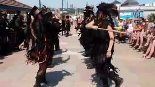 Beltane Border Morris dancing Huntress Teignmouth Sea Front 21 June 2014 [upl. by Gunner318]