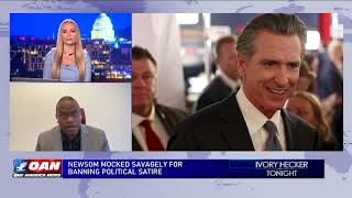 Ivory Hecker Tonight  Newsom Mocked For Banning Political Satire  W Autry Pruitt 91924 [upl. by Boeschen]